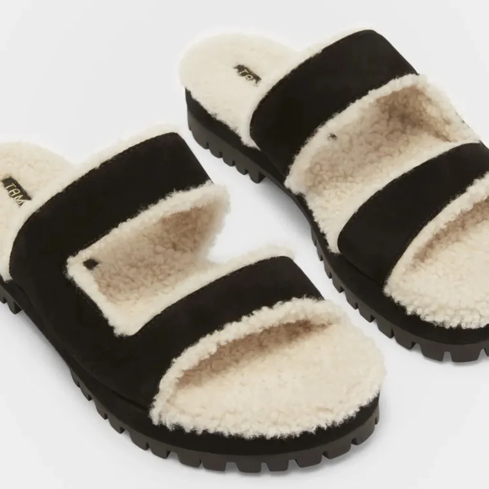 TAMARA MELLON Roam Shearing Slides Platform Sandals women size 36 US 6